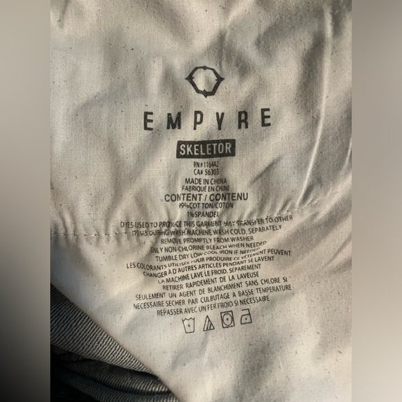 3 pairs!!! 2 Mens Empyre Skeletor Jeans Size 30! Green ones a little bonus😉 - Picture 4 of 7